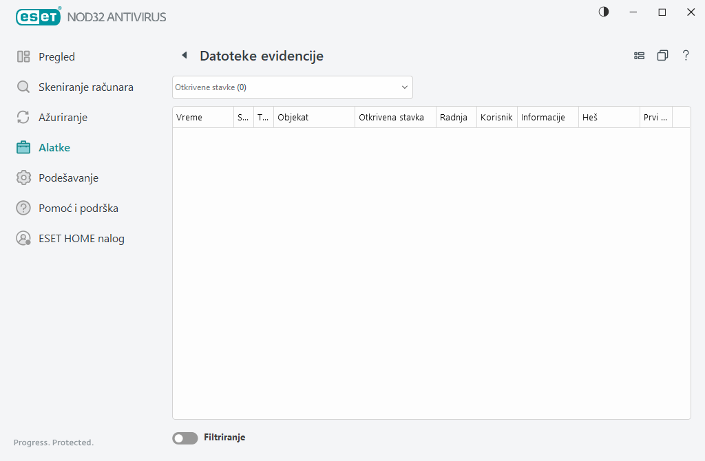 Datoteke evidencije Datoteke evidencije