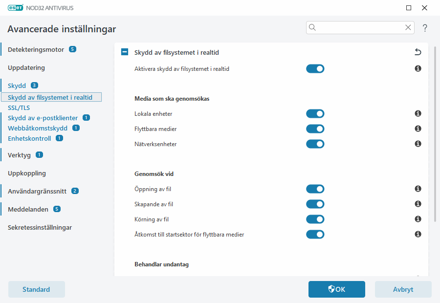 Skydd av filsystemet i realtid Skydd av filsystemet i realtid
