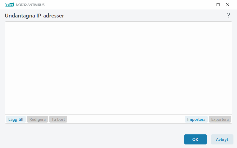 Uteslutna IP-adress Uteslutna IP-adress