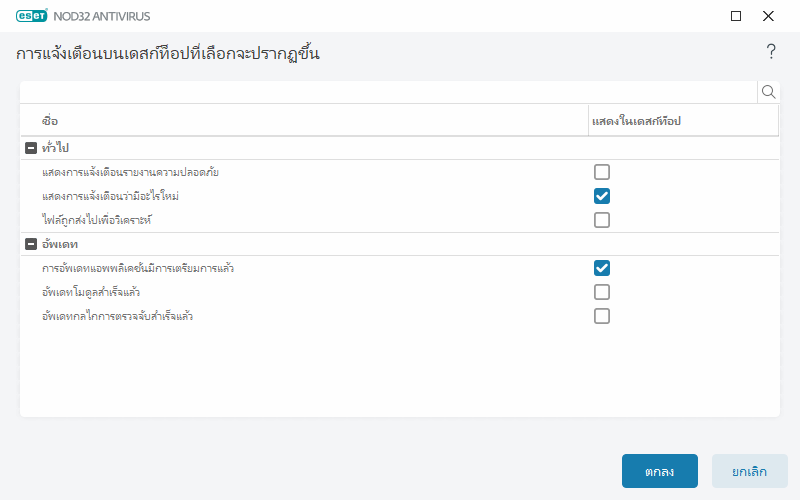 การแจ้งเตือนบนเดสก์ท็อป