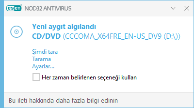 Yeni cihaz algılandı Yeni cihaz algılandı