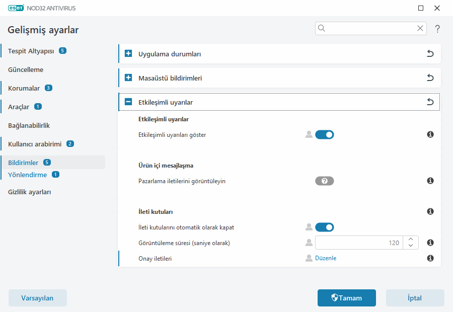 Etkileşimli uyarılar