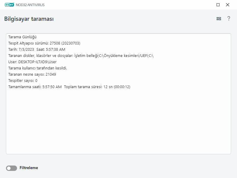 Bilgisayar tarama günlüğü