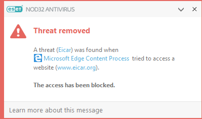 Threat removed