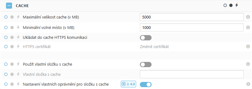 Nastavení politiky pro cache ESET Bridge Nastavení politiky pro cache ESET Bridge