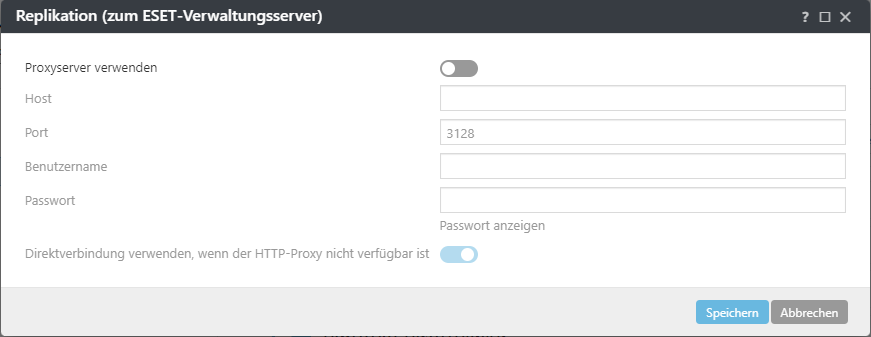 Policy-Einstellungen für den Replikations-Proxy des ESET Management Agenten Policy-Einstellungen für den Replikations-Proxy des ESET Management Agenten