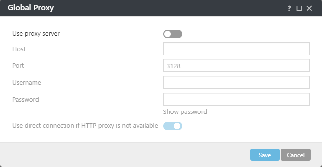 ESET Management Agent Global Proxy policy settings