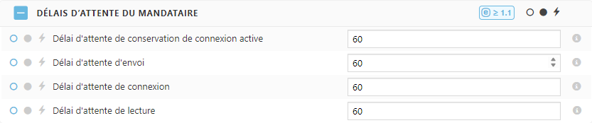 Paramètres de la politique des délais d'attente du mandataire ESET Bridge