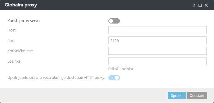 Postavke pravila za globalni proxy ESET Management agenta