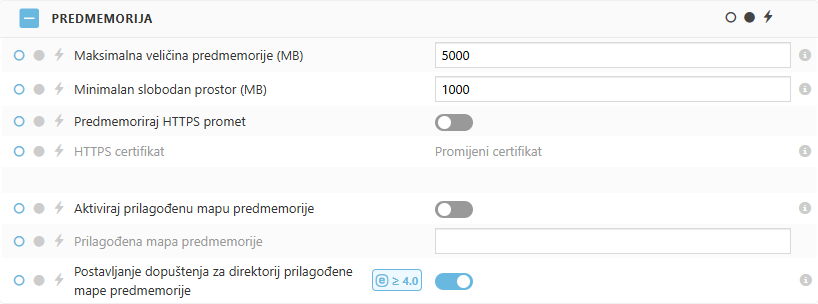 Postavke pravila za predmemoriju programa ESET Bridge