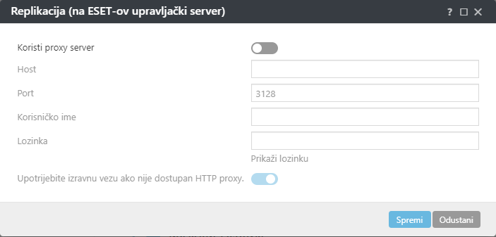 Postavke pravila za proxy replikacije ESET Management agenta