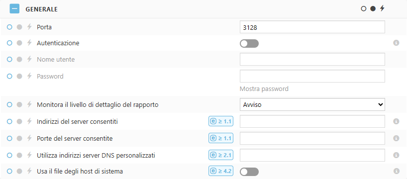 Impostazioni del criterio generale di ESET Bridge Impostazioni del criterio generale di ESET Bridge