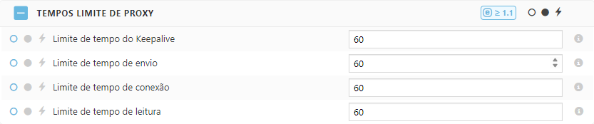 Configurações de política de tempo limite de proxy ESET Bridge