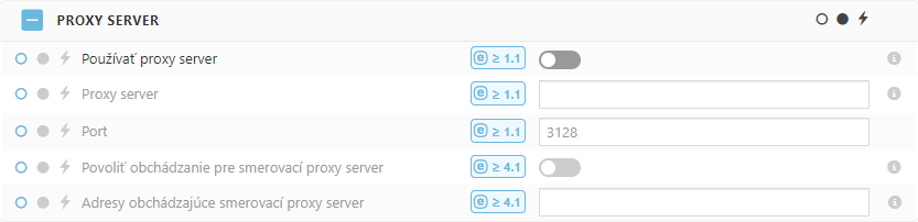 Nastavenia proxy servera v&nbsp;rámci politiky pre ESET Bridge