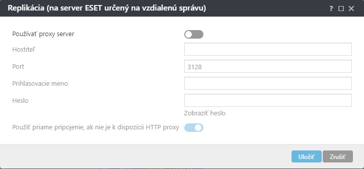 Nastavenia replikácie proxy v&nbsp;rámci politiky pre ESET Management Agenta