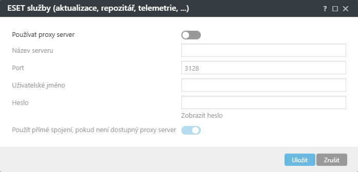 Nastavení politiky pro proxy server ESET Services ESET Management Agenta