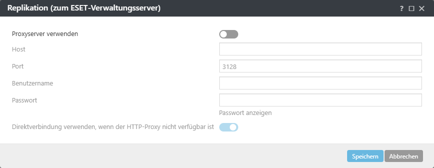 Policy-Einstellungen für den Replikations-Proxy des ESET Management Agenten Policy-Einstellungen für den Replikations-Proxy des ESET Management Agenten