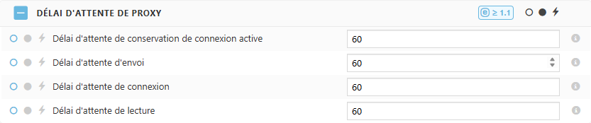 Paramètres de politique de délai d'expiration du proxy ESET Bridge