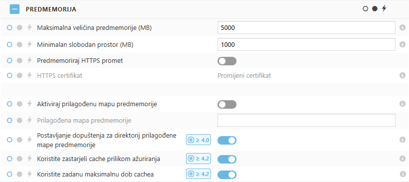 Postavke pravila za predmemoriju programa ESET Bridge