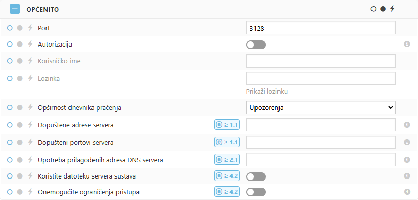 Opće postavke pravila za ESET Bridge