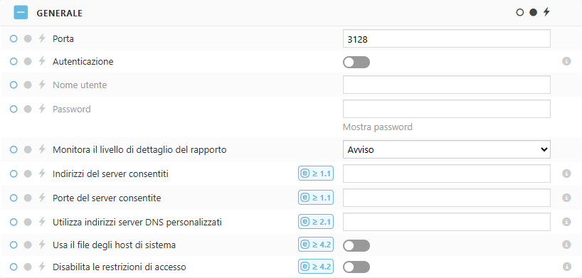 Impostazioni del criterio generale di ESET Bridge Impostazioni del criterio generale di ESET Bridge