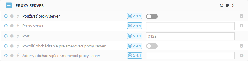 Nastavenia proxy servera v&nbsp;rámci politiky pre ESET Bridge