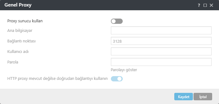 ESET Management Agent Global Proxy ilke ayarları