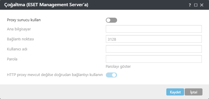 ESET Management Agent çoğaltma proxy ilke ayarları