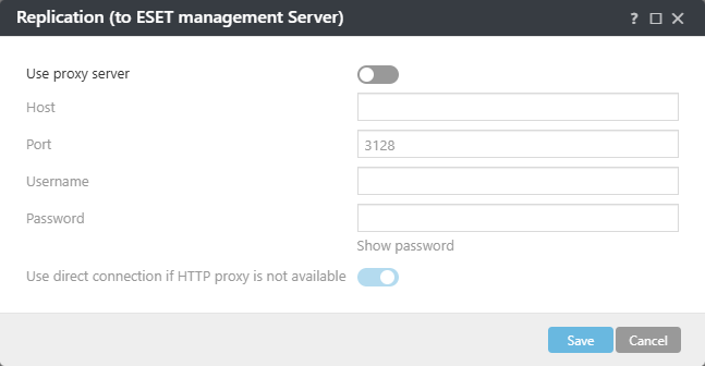 ESET Management Agent replication proxy policy settings ESET Management Agent replication proxy policy settings