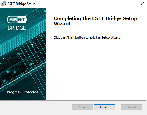 ESET Bridge standalone installer final screen ESET Bridge standalone installer final screen