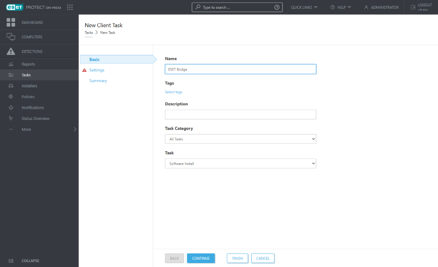 Software Install client task