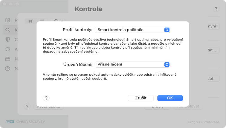 Profil kontroly ESET Cyber Security