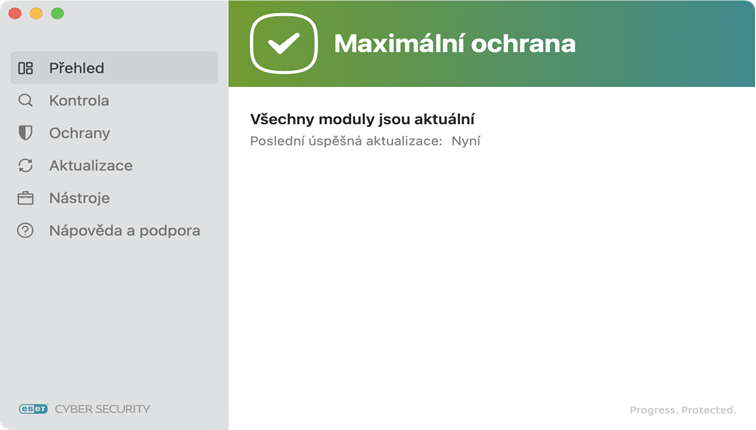 Stav ochrany ESET Cyber Security