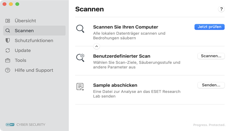 ESET Cyber Security Scan-Einstellungen