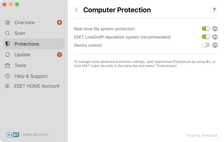 Computer protection options