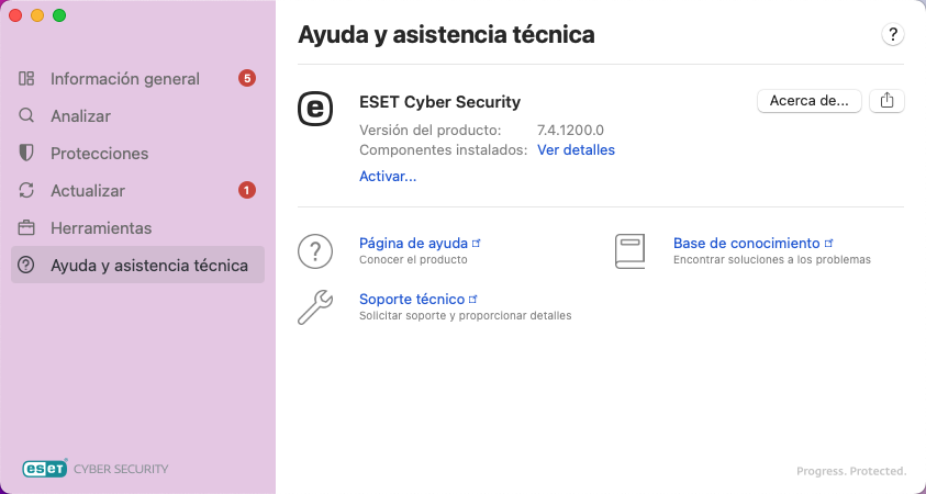 Información de ayuda y soporte