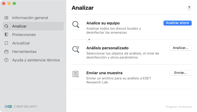 ESET Cyber Security Opciones de exploración ESET Cyber Security Opciones de exploración