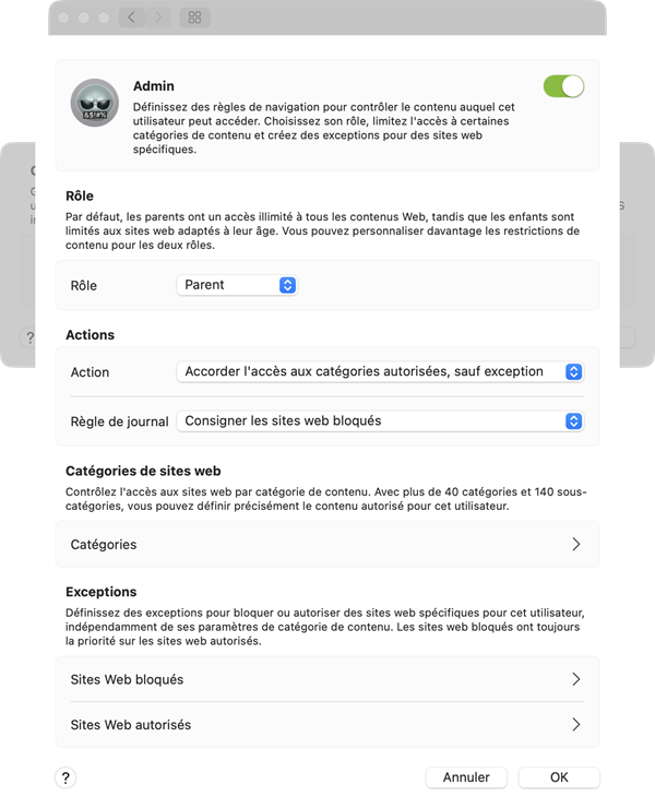 règles du contrôle parental