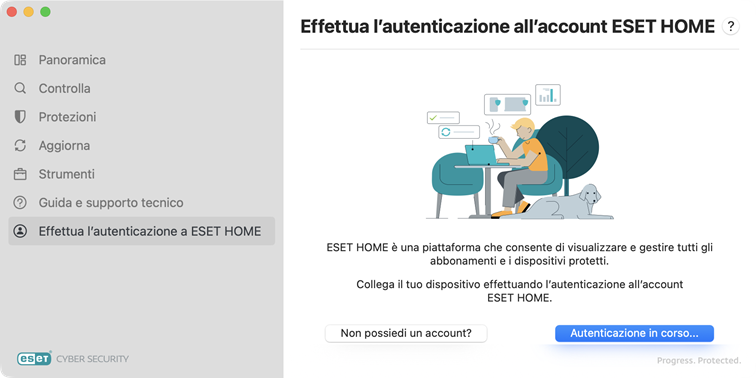 Autenticazione a ESET HOME