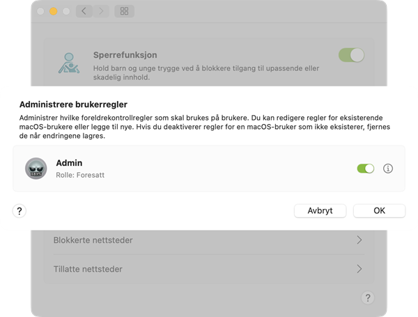 administrer foreldrekontrollregler administrer foreldrekontrollregler