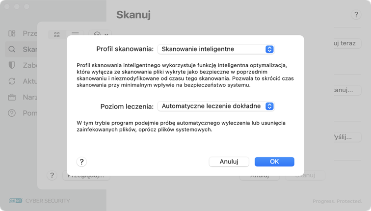Profil skanowania ESET Cyber Security