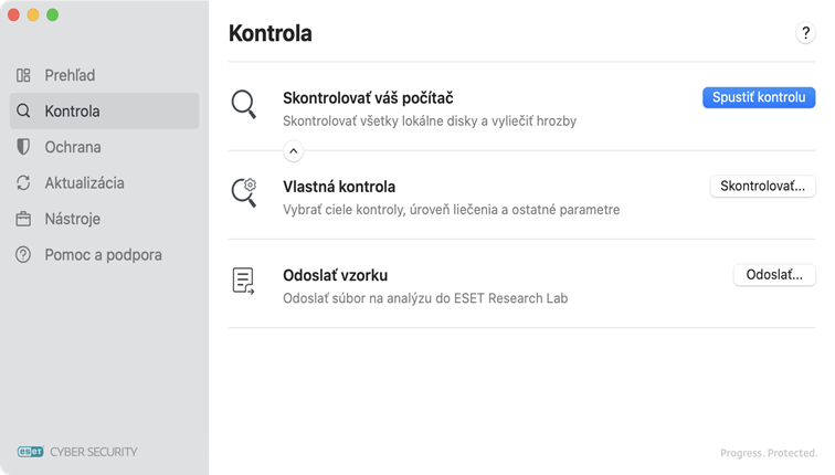 Možnosti kontroly v&nbsp;ESET Cyber Security