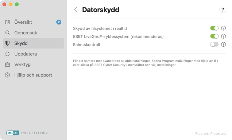Alternativ för datorskydd