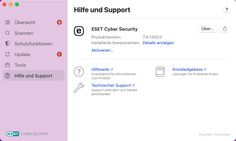 Hilfe- und Supportinformationen