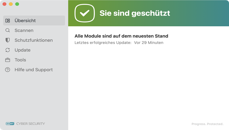 ESET Cyber Security Schutzstatus
