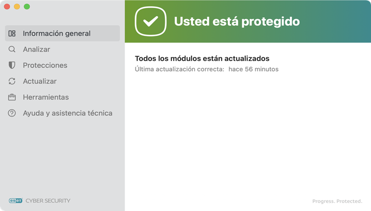ESET Cyber Security estado de protección