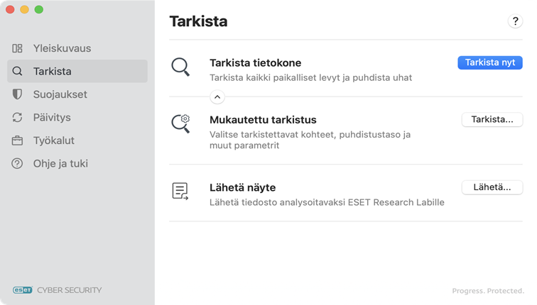 ESET Cyber Security Tarkistusasetukset ESET Cyber Security Tarkistusasetukset