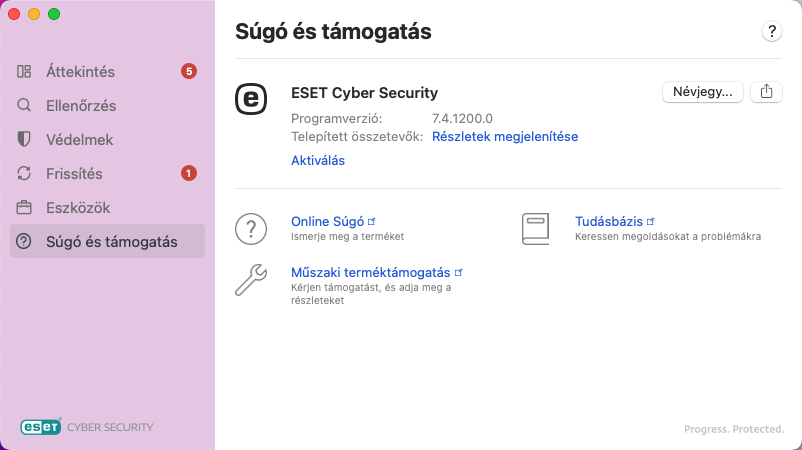 Súgó és támogatási információk Súgó és támogatási információk