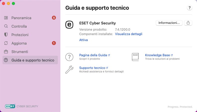 Informazioni su guida e supporto tecnico