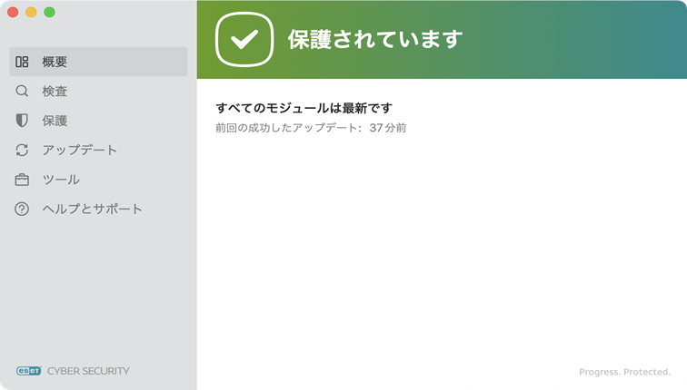 ESET Cyber Security 保護の状態
